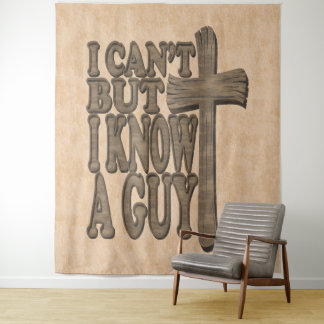 Houten Kruis van Christus 3d Christelijk Ontwerp Wandkleed