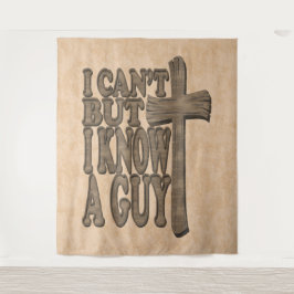 Houten Kruis van Christus 3d Christelijk Ontwerp Wandkleed