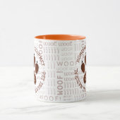 Houten Kunst en Hondenpoot in Bruine Douanenaam Mok (Midden)