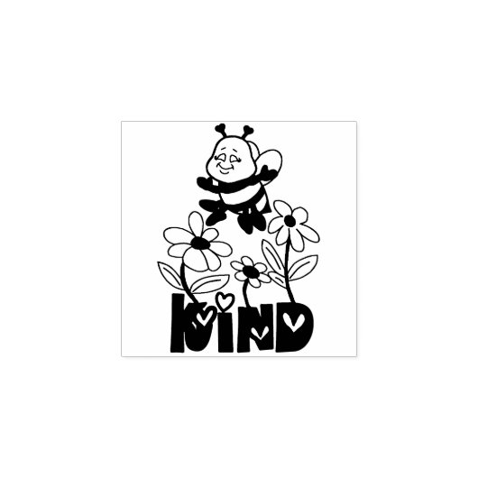 Houten kunststempel - Bee Kind Rubberstempel (Afrduk)