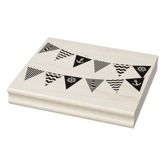 Houten Kunststempel en Inkt - Nautical Bunting Rubberstempel (Stempel)