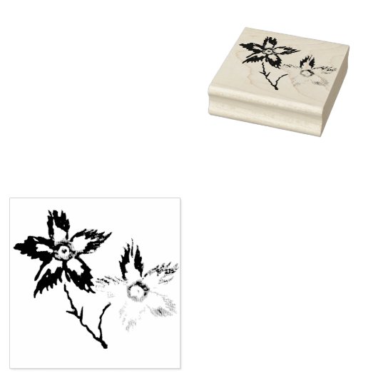 houten kunststempel rubberstempel (Gestempeld)