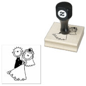 Houten Kunststempels/Bruid en bruidegom Rubberstempel (Gestempeld)