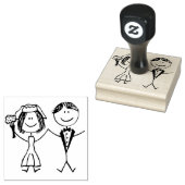 Houten Kunststempels/Bruid en bruidegom Rubberstempel (Gestempeld)
