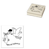 Houten Kunststempels/Speciale Levering Ooievaar me Rubberstempel (Gestempeld)