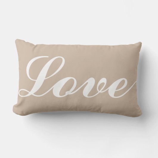 Houten Kussen - Liefde (Beige) (Voorkant)