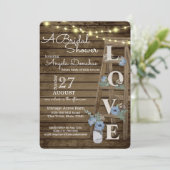  houten ladder blauw Vrijgezellenfeest Kaart (Staand voorkant)