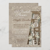 houten ladder en Rozen Sparkle Bridal Kaart (Voorkant / Achterkant)