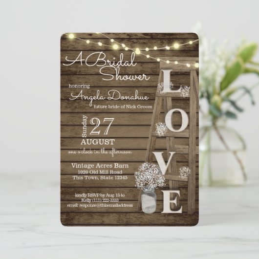  houten ladder Vrijgezellenfeest Kaart (Staand voorkant)