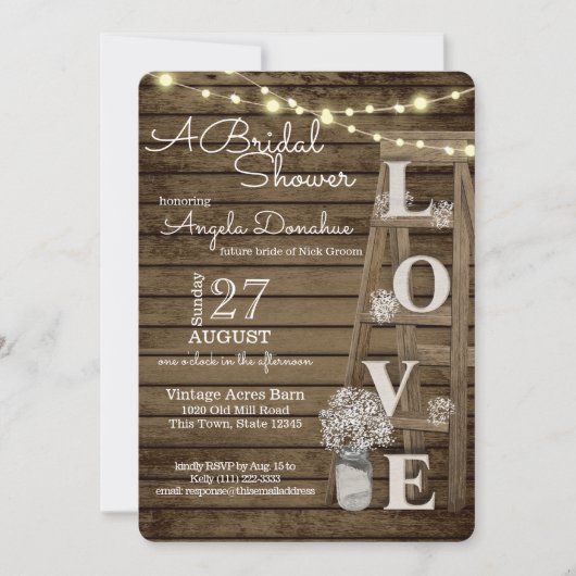 houten ladder Vrijgezellenfeest Kaart (Voorkant)