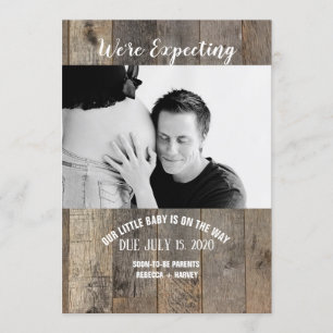 houten land rustieke Foto Zwangerschapsaankondigin Aankondiging