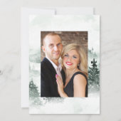 Houten Laurier Crest Monogram Trouwfoto Save The Date (Achterkant)