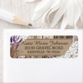 Houten Lavendel en Kant Rustiek Bruiloft Label (Insitu)