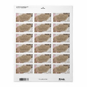 Houten Lavendel en Kant Rustiek Bruiloft Label (Full Sheet)