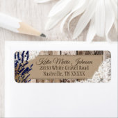 Houten Lavendel en Kant Rustiek Bruiloft Label (Insitu)