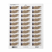 Houten Lavendel en Kant Rustiek Bruiloft Label (Full Sheet)
