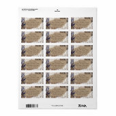 Houten Lavendel en Kant Rustiek Bruiloft Label (Full Sheet)