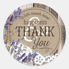 Houten Lavendel Kant Rustiek Land Bruiloft Label