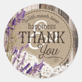 Houten Lavendel Kant Rustiek Land Bruiloft Label