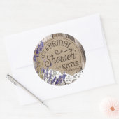 Houten Lavendel Kant Rustiek Vrijgezellenfeest Lab Ronde Sticker (Envelop)