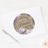 Houten Lavendel Kant Rustiek Vrijgezellenfeest Lab Ronde Sticker (Envelop)