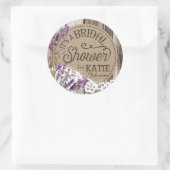 Houten Lavendel Kant Rustiek Vrijgezellenfeest Lab Ronde Sticker (Tas)