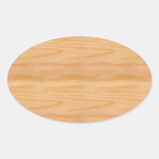 Houten Leeg Elegant Modern Design Sjabloon Trendy Ovale Sticker (Voorkant)