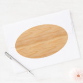 Houten Leeg Elegant Modern Design Sjabloon Trendy Ovale Sticker (Envelop)