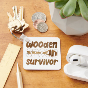 Houten lepel Overlevende Grappige Italiaanse Fun E Sleutelhanger