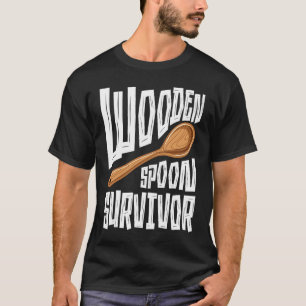 Houten lepel overlevende kampioen t-shirt