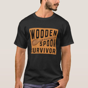 Houten Lepel Overlever Funny Ouderschap Humor T-shirt