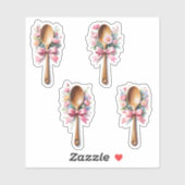 houten lepel sticker (Vel)