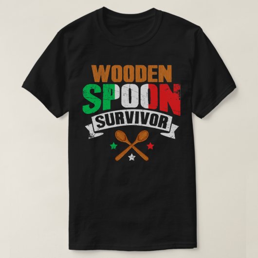 Houten Lepel Survivor Italiaans T-shirt (Design voorkant)