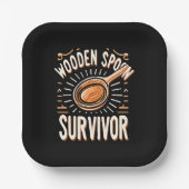 Houten lepel Survivor Papieren Bordje (Voorkant)