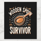 Houten lepel Survivor Wijn Etiket (Enkel label)
