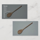 Houten lepel voor keukengebruik visitekaartje (Voorkant / Achterkant)