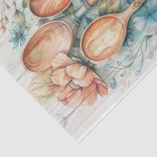 HOUTEN LEPELS BLOEMONTKOPPELING TISSUEPAPIER (Detail)