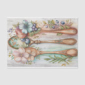 HOUTEN LEPELS FLORALE DECOUPAGE TISSUEPAPIER (Voorkant)