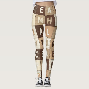 Houten Letter Raster Leggings