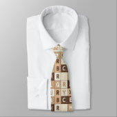 Houten Letter Raster Stropdas (Gebonden)