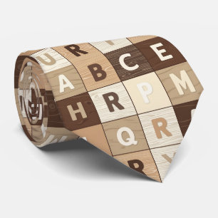 Houten Letter Raster Stropdas