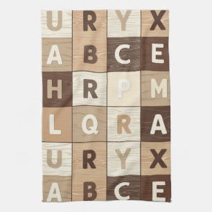 Houten Letter Raster Theedoek