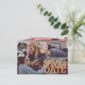 Houten letters Bewaar de datum Rustiek Bewaar de d Briefkaart (Staand voorkant)