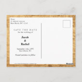 Houten letters Bewaar de datum Rustiek Bewaar de d Briefkaart (Achterkant)