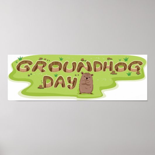 Houten letters voor Dag van de marmot Poster (Voorkant)