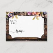 Houten Lichten Boho Flowers Display Vrijgezellenfe Informatiekaartje (Achterkant)