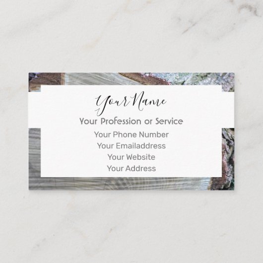 Houten lijst voor binnenshuis en meubels! visitekaartje (Achterkant)