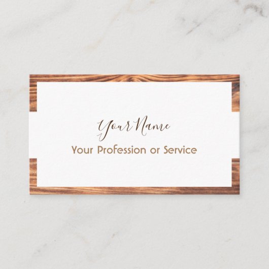 Houten lijst voor interieurdiensten! visitekaartje (Voorkant)