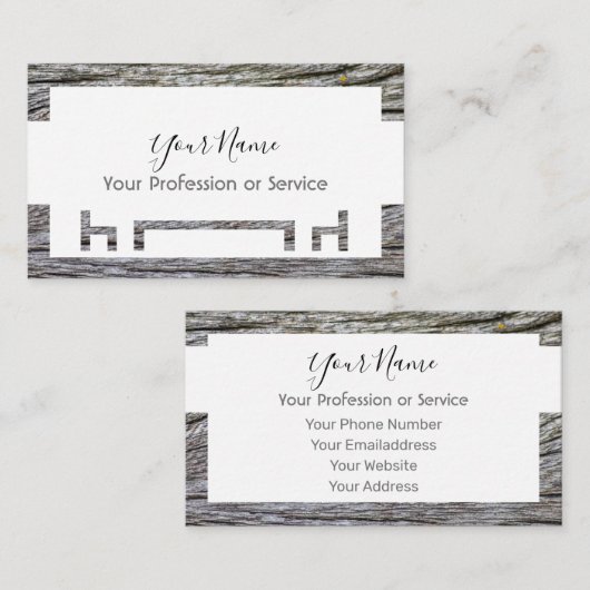 Houten lijst voor inwendig ontwerp en meubelen! visitekaartje (Voorkant / Achterkant)