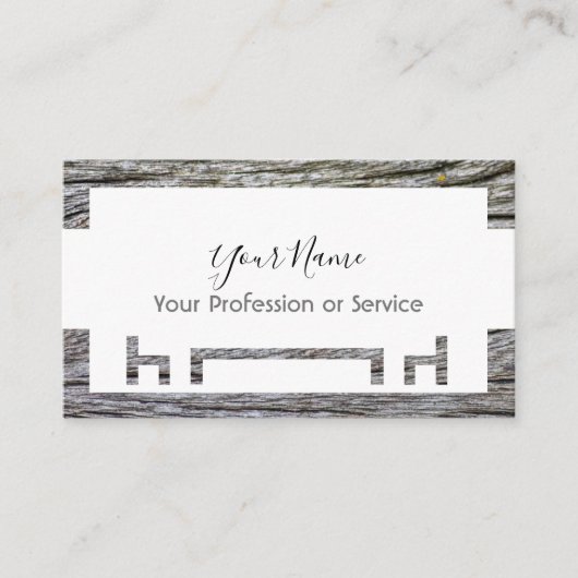 Houten lijst voor inwendig ontwerp en meubelen! visitekaartje (Voorkant)